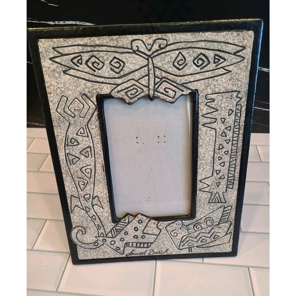 Laurel Burch Southwest Cave Rock Drawing Ceramic Picture Frame 8½" x 11" VTG EUC - Picture 4 of 8
